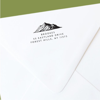 Custom Return Address Stamp | Outdoor Mountain Wedding Design | Self-Inking Address Stamps