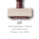Custom Return Address Stamp | Floral Wooden Rubber Stamp Address Stamps