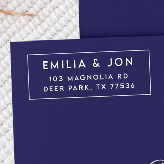 White Ink Modern Couple Address Stamp Bordered | Wooden Stamp Set Address Stamps