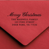 Merry Christmas Address Stamp | Self-Inking Return Address Stamp Address Stamps