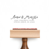 Whimsical Script Return Address Stamp | Wood Handle Stamp Address Stamps