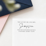 Future Mr. & Mrs. Wedding Return Address Stamp | Wood Handle Stamp Address Stamps