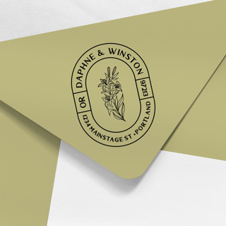 Art Deco Lily Address Stamp Address Stamps