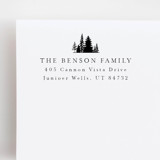 Pine Trees Return Address Stamp | Wood Handle Stamp Address Stamps