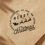 Custom Santa and Reindeer Address Stamp | Wood Handle Stamp Address Stamps
