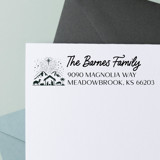 Traditional Nativity Return Address Stamp for Christmas Cards | Self-Inking Address Stamps