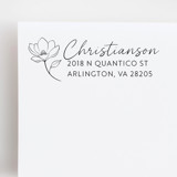 Magnolia Return Address Stamp | Wood Handle Stamp Address Stamps