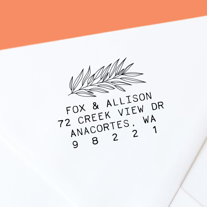 Botanical Boho Custom SelfInking Return Address Stamp Address Stamps