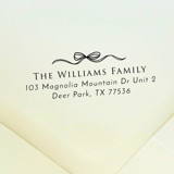 Elegant Bow Address Stamp | Self Inking Return Address Stamp Address Stamps