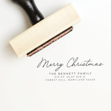 Elegant Address Stamp for Christmas Cards | Wood Handle Stamp Address Stamps