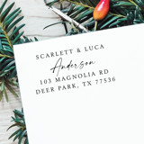 Calligraphy Couple Names Address Stamp | Self Inking Return Address Stamp Address Stamps
