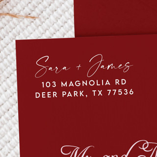 White Ink Script Names Address Stamp Centered | Wooden Stamp Set Address Stamps