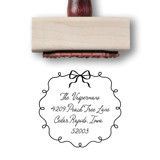 Custom Whimsical Bow Address Stamp | Personalized Rubber Stamp Address Stamps