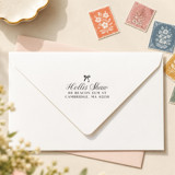 Bow Calligraphy Stamp - Formal Script Address Stamp | Wood Handle Stamp Address Stamps