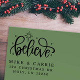 Custom Believe Holiday Address Stamp | Self-Inking | Black Ink Address Stamps