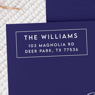 White Ink Modern Address Stamp Bordered | Wooden Stamp Set Address Stamps