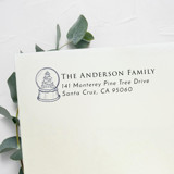 Snowglobe Address Stamp, Left Aligned | Self Inking Return Address Stamp Address Stamps
