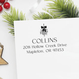 Modern Mistletoe Christmas Address Stamp | Self-Inking Address Stamps