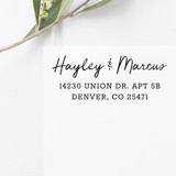 Script Return Address Stamp, Rectangle Self Inking Address Stamps