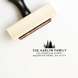 Custom Pine Tree Holiday Stamp | Wood Handle Stamp Address Stamps