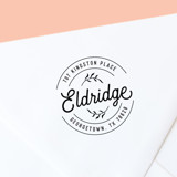 Round Self-Inking Address Stamp with a Custom Botanical Design Address Stamps