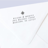 Custom Return Address Stamp | Mid Century North Star Design | Self-Inking Address Stamps
