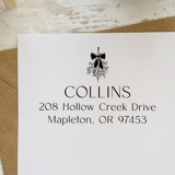 Modern Mistletoe Christmas Address Stamp | Wood Handle Stamp Address Stamps