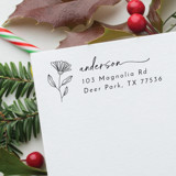 Floral Holiday Address Stamp | Self Inking Return Address Stamp Address Stamps
