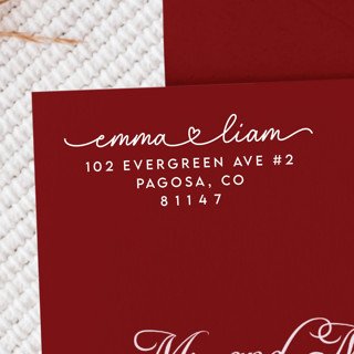 White Ink Heart Names Address Stamp | Wooden Stamp Set Address Stamps