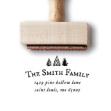 Holiday Return Address Stamp | Rustic Christmas Tree Stamp Address Stamps