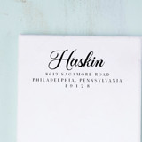 Elegant Script Return Address Stamp | Wood Handle Stamp Address Stamps