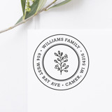 Floral Return Address Stamp, Round Self Inking Address Stamps