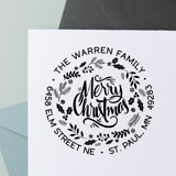 Custom Christmas Wreath Address Stamp | Self Inking Stamp Address Stamps