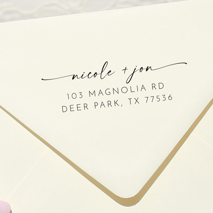 Custom Couple Address Stamp Self Inking Return Address Stamp Address