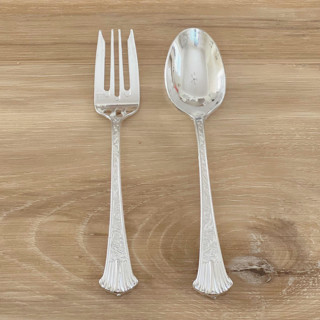 Vintage Sterling Cutlery Dessert Duo | Patina Wedding Serving and Dining Accessories