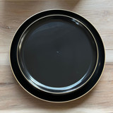 Mod Scandi Dinnerware Set | Black & Brushed Gold Wedding Serving and Dining Accessories