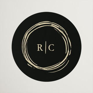 Monogrammed Floral Wedding Favor Stickers