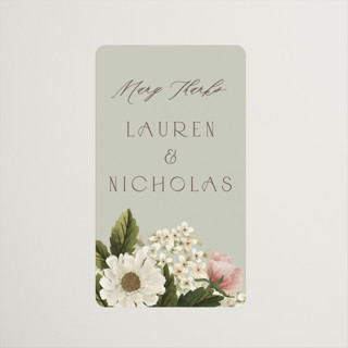Floral Tribute Wedding Favor Stickers