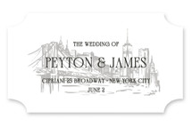 New York Skyline Wedding Favor Stickers
