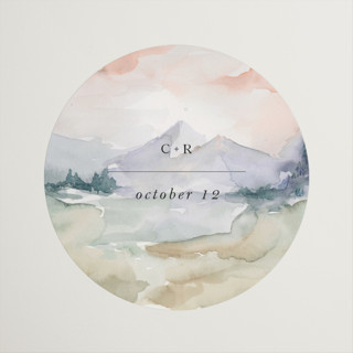 Mountain Wedding Favor Stickers