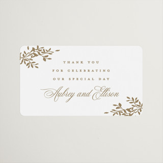 Monogram in Leaves Wedding Favor Stickers