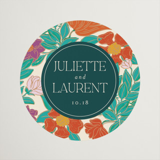 Tropical garden Wedding Favor Stickers