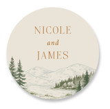 Whispering Pines Wedding Favor Stickers