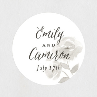 Watercolor Floral Wedding Favor Stickers