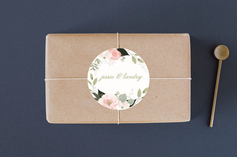 Petal Surround Wedding Favor Stickers
