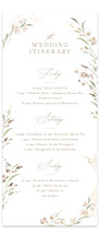 Foil-Pressed Tall Wedding Weekend Itinerary Cards
