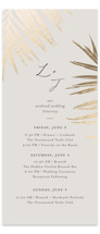 Gilded Palm Foil-Pressed Tall Wedding Weekend Itinerary Cards