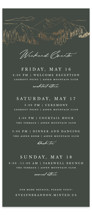 Foil-Pressed Tall Wedding Weekend Itinerary Cards