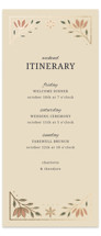 Botanical Tapestry Foil-Pressed Tall Wedding Weekend Itinerary Cards