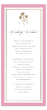 Bright Garden Foil-Pressed Tall Wedding Weekend Itinerary Cards